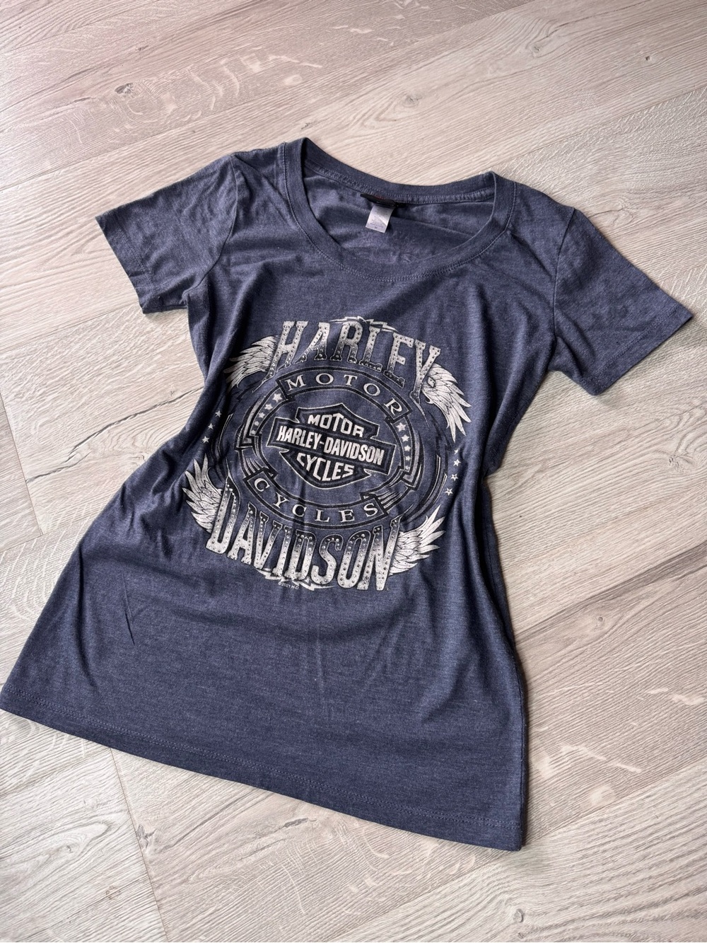 Harley-Davidson Navy Blue Logo Tee with White Graphic